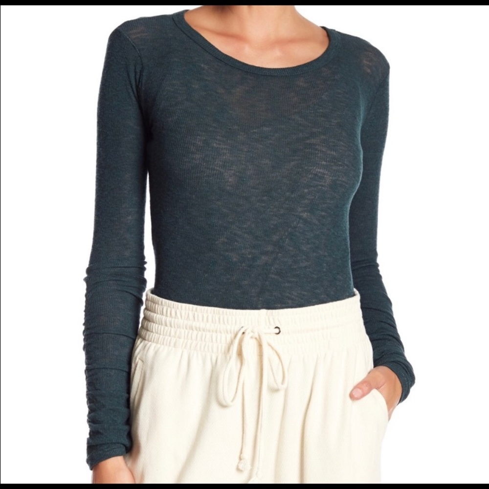 NWT Free People Boundary LongSleeve Green Top S
